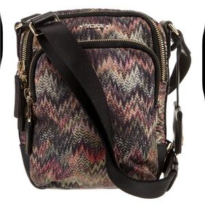 Tumi x Missoni Authentic Messenger / Crossbody Zig zag Nylon and Leather Bag